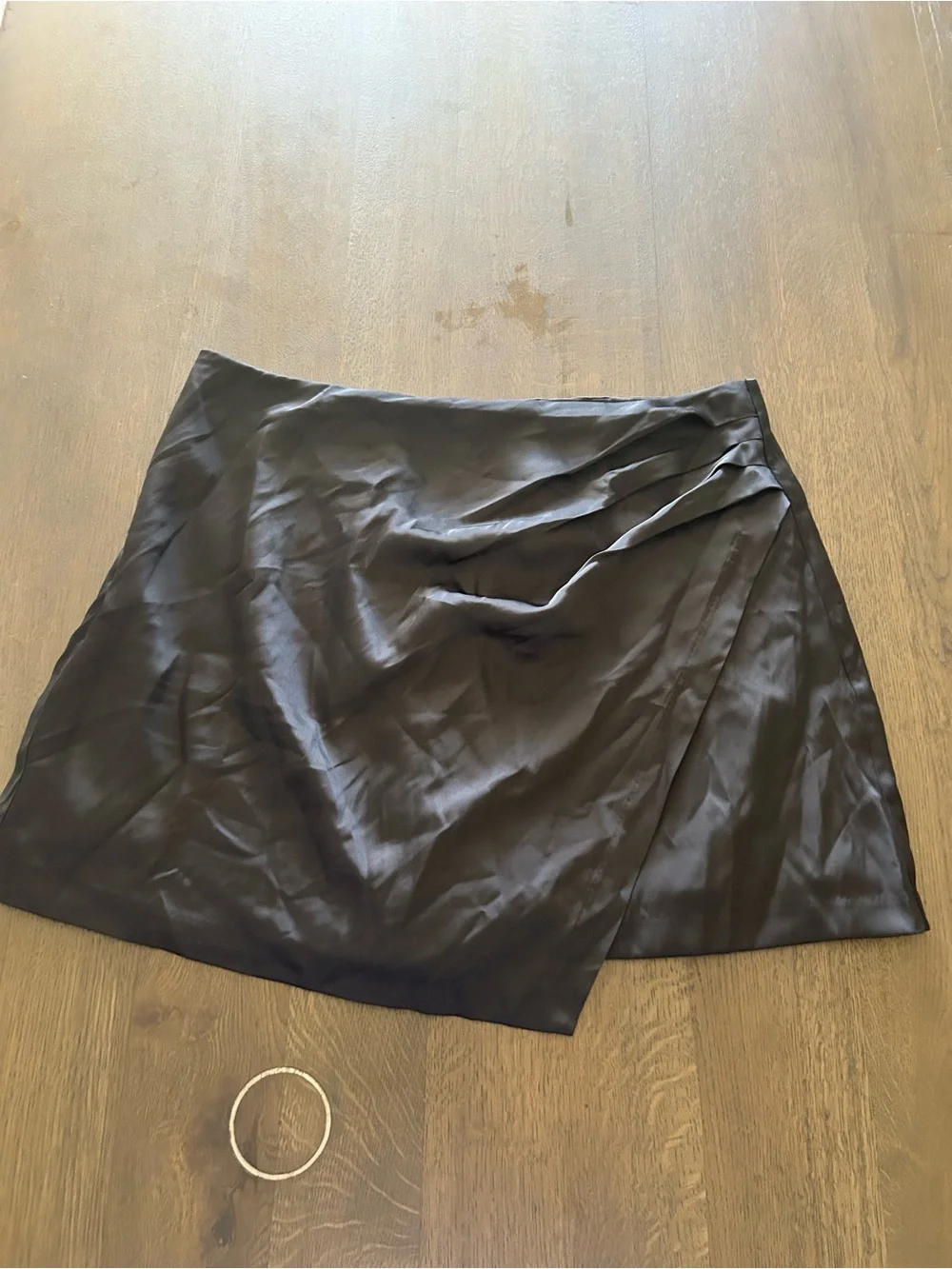 Abercrombie & Fitch NWT black silky mini skirt skirt faux wrap
